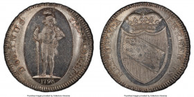 Bern. Canton Taler 1798 MS64 PCGS, KM164, Dav-1760A. An enthralling issue boasting a strong Prooflike appearance with the juxtaposition of mint frost ...
