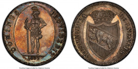 Bern. Canton 4 Franken 1835 MS64 PCGS, KM199. Covetable so choice and distinguished by the presence of precisely rendered features that provides insta...