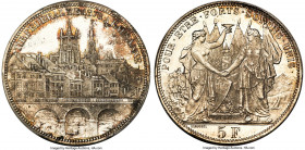Confederation "Lausanne Shooting Festival" 5 Francs 1876 MS66 PCGS, Bern mint, KM-XS13, Richter-1560. Scarce in this gem quality with notable original...