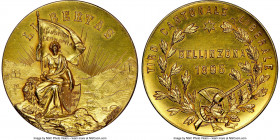 Confederation gold "Ticino - Bellinzona Shooting Festival" Medal 1895 MS63 NGC, Richter-1405a. 35mm. 29.89gm. An impressive shooting Medal produced in...