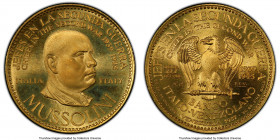 Republic gold "Benito Mussolini" 60 Bolivares 1957 MS68 PCGS, Karlsruhe mint, KMX-MB28. Personalities of WWII Series. An intriguing gold emission with...