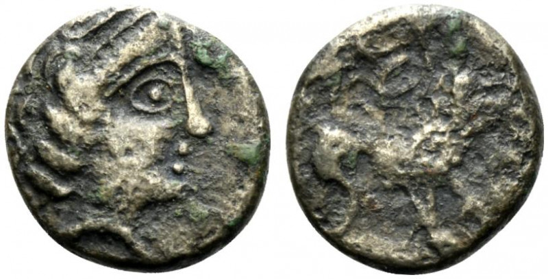 Celtic, Southern Gaul. Insubres, 1st century BC. AR Tetrobol (14mm, 2.51g, 6h). ...