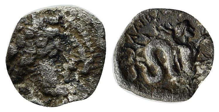 Campania, Allifae, c. 325-275 BC. AR Obol (9.5mm, 0.56g, 3h). Laureate head of A...