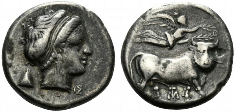 Southern Campania, Neapolis, c. 320-300 BC. AR Didrachm (20mm, 7.50g, 6h). Head ...