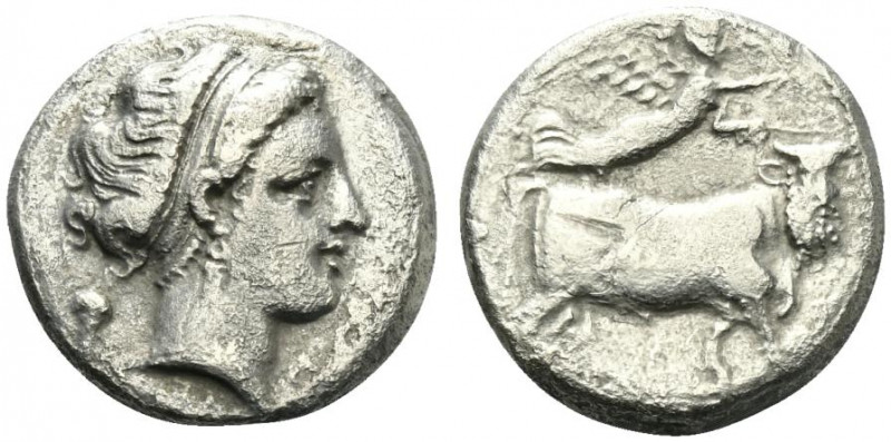 Southern Campania, Neapolis, c. 300-275 BC. AR Didrachm (19mm, 6.54g, 12h). Head...