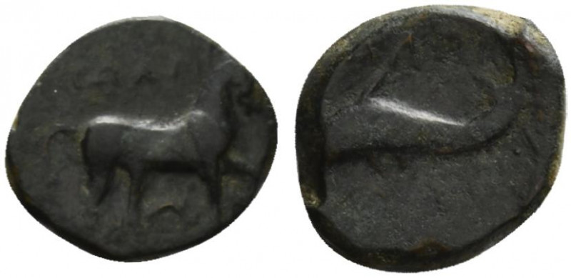 Northern Apulia, Salapia, c. 275-250 BC. Æ (21mm, 7.63g, 1h). Horse stepping r. ...