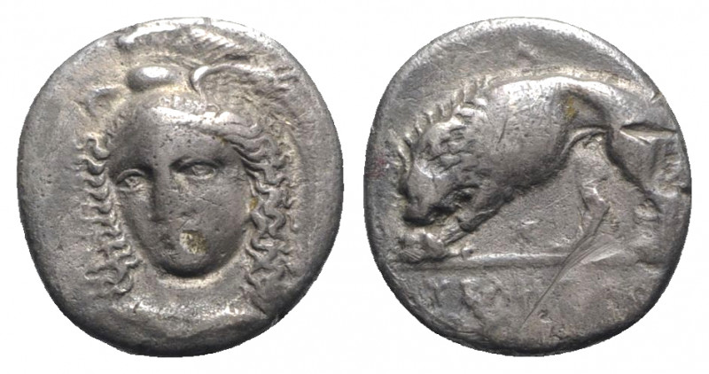 Northern Lucania, Velia, c. 334-300 BC. AR Didrachm (20.5mm, 7.21g, 6h). Signed ...