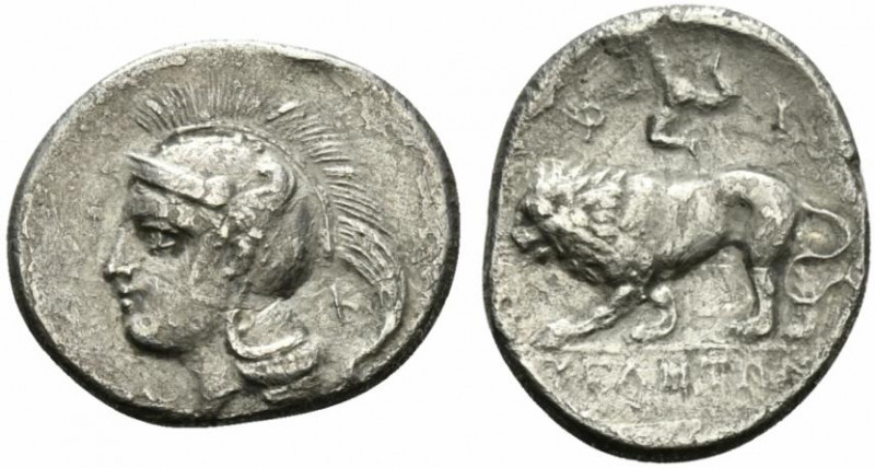 Northern Lucania, Velia, c. 300-280 BC. AR Didrachm (24mm, 6.82g, 9h). Philistio...
