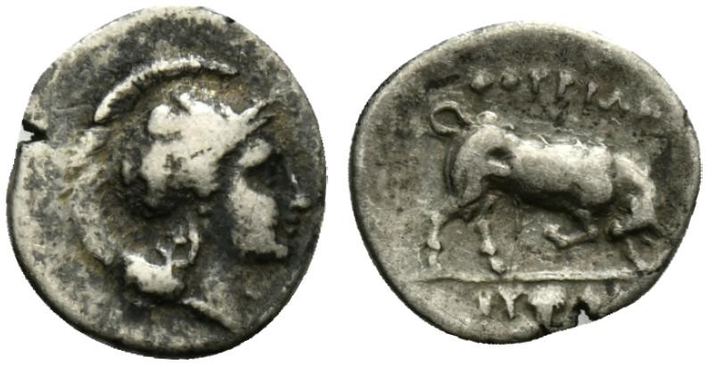 Southern Lucania, Thourioi, c. 350-300 BC. AR Triobol (12mm, 1.06g, 9h). Head of...