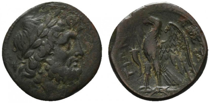 Bruttium, The Brettii, c. 214-211 BC. Æ Unit (21mm, 6.34g, 7h). Laureate head of...