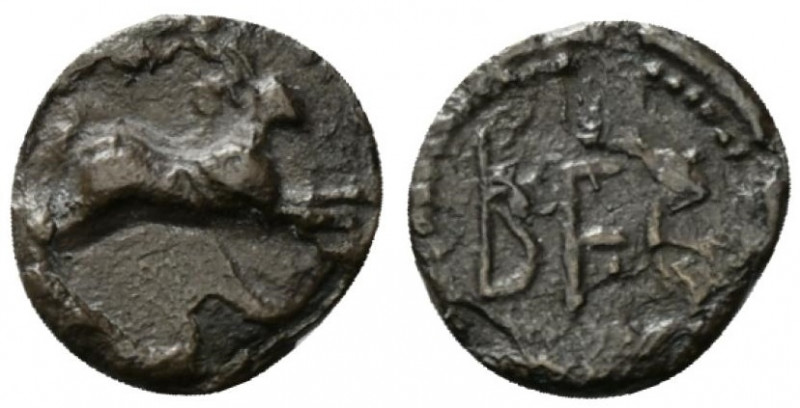 Bruttium, Rhegion. Anaxilas (Tyrant, c. 494/3-462/1 BC). AR Litra (9mm, 0.32g, 9...