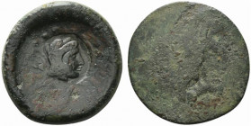 Sicily, Akragas, c. 415-406 BC. Æ Hemilitron (31mm, 16.38g). [Eagle standing r. on fish or hare] / [Crab; six pellets around]; c/m: crab. CNS I, 99 CM...