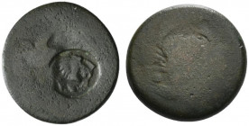 Sicily, Akragas, c. 425/0-410/06 BC. Æ Tetras (23mm, 10.37g). [Eagle standing r.] / [Crab]; c/m: head of Herakles r., wearing lion skin, within incuse...