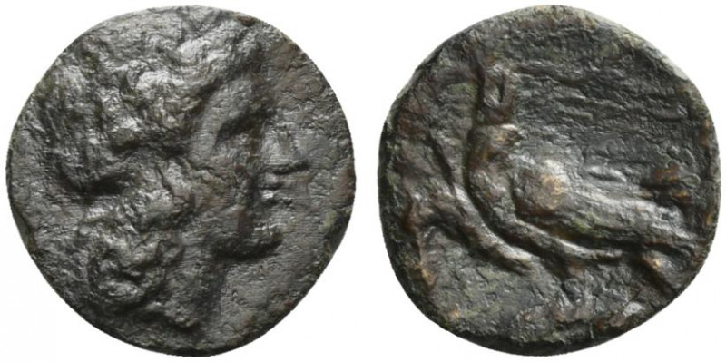 Sicily, Akragas. Phintias (287-279 BC). Æ (19mm, 3.45g, 11h). Laureate head of A...