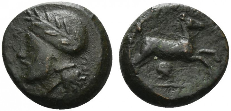 Sicily, Entella. Campanian mercenaries, c. 307-305 BC. Æ (19mm, 6.50g, 11h). Bea...