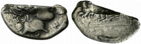 Sicily, Katane, c. 405-403/2 BC. Cut AR Tetradrachm (24mm, 5.50g). Head of Apollo r., wearing laurel wreath. R/ Charioteer, holding reins in both hand...