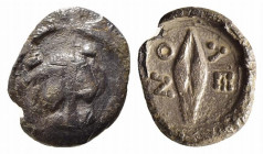 Sicily, Leontinoi, c. 476-466 BC. AR Litra (11mm, 0.59g, 12h). Facing lion’s scalp. R/ Barley grain. SNG ANS 213-6; HGC 2, 687. Good Fine - near VF