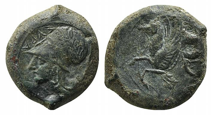 Sicily, Syracuse, 400-390 BC. Æ Hemilitron (21mm, 8.58g, 11h). Head of Athena l....