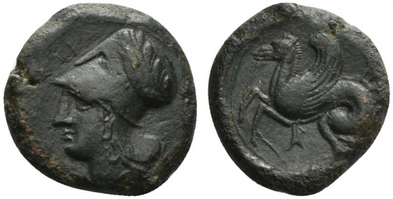 Sicily, Syracuse, 400-390 BC. Æ Hemilitron (21mm, 8.31g, 12h). Head of Athena l....