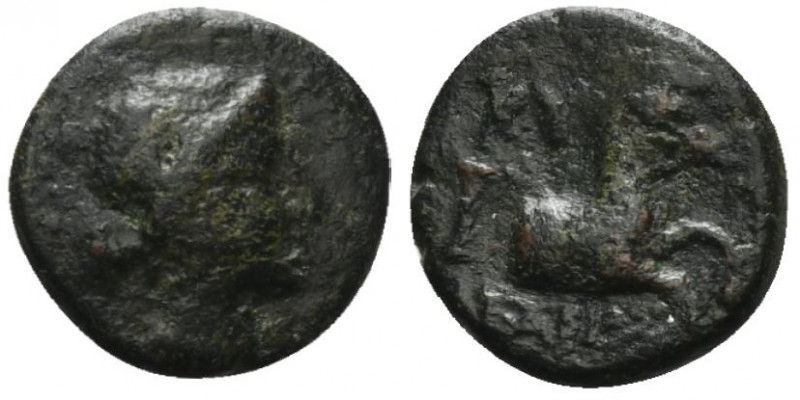 Aeolis, Kyme, c. 250-200 BC. Æ (14mm, 2.45g, 11h). Uncertain magistrate. Diademe...