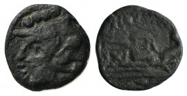 Anonymous Æ Triens, contemporary imitation, after 211 BC (16mm, 4.04g, 9h). Helmeted head of Minerva l. R/ Prow of galley r. Crawford -. Near VF