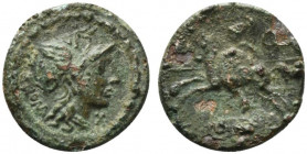 L. Torquatus, Rome, 113-112 BC. Fourrée Denarius (19mm, 2.98g, 9h). Head of Roma r.; all within decorated torque. R/ Warrior on horseback galloping l....