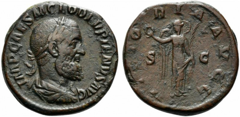 Pupienus (AD 238). Æ Sestertius (29.5mm, 21.07g, 12h). Rome. Laureate, draped an...