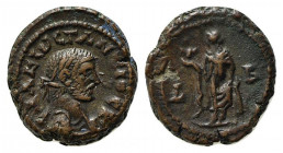 Constantius I (Caesar, 293-305). Egypt, Alexandria. Æ Tetradrachm (18.5mm, 8.55g, 12h), year 2 (293/4). Laureate, draped and cuirassed bust r. R/ Elpi...