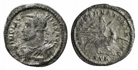 Licinius I (308-324). BI Siliqua or Argenteus (18mm, 2.09g, 12h). Treveri, 309-313. Laureate, draped and cuirassed bust l., holding thunderbolt and sc...