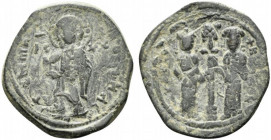 Constantine X and Eudocia (1059-1067). Æ 40 Nummi (27mm, 7.30g, 6h). Constantinople. Christ standing facing on footstool. R/ Constantine and Eudocia s...