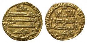 Islamic, al-Maghreb (North Africa). Aghlabids, 'Abd Allah II ibn Ibrahim II (AH 261-289 / AD 874-902). AV 1/4 Dinar (14mm, 1.04g, 12h). No mint, 28xh....
