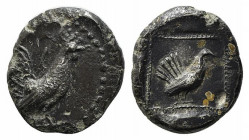 Sicily, Himera, c. 500-483/2 BC. Replica of Drachm (18.5mm, 5.49g, 6h). Cock standing r. R/ Hen standing r. in linear square with outer segmentation; ...
