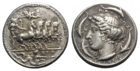 Sicily, Syracuse, 466-405 BC. Replica of Tetradrachm (26mm, 16.93g, 6h). Nike as charioteer, holding reins in both hands, driving fast quadriga r.; ab...