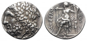 Kings of Epeiros, Pyrrhos (297-272 BC). Replica of Tetradrachm (27mm, 16.94g, 6h). Wreathed head of Zeus l. R/ Dione seated l., holding staff and lift...