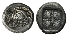 Ionia, Klazomenai, c. 500-480 BC. Replica of Stater (16mm, 7.20g). Forepart of winged boar r. R/ Quadripartite incuse square. Cf. SNG Copenhagen 1-2 (...