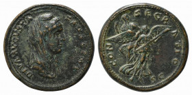 Diva Faustina Senior (died 140/1). Replica of Sestertius or Medallion (34.5mm, 25.43g, 5h). DIVA AVGVSTA FAVSTINA, Veiled bust r. R/ CONSECRATIO, Faus...