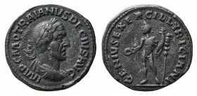 Trajan Decius (249-251). Replica of Denarius (18mm, 3.26g, 6h). Laureate, draped and cuirassed bust r. R/ Genius standing l., holding patera and cornu...