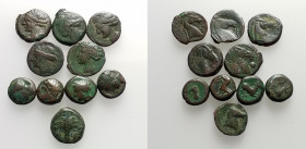 Sardinia and Sicily, lot of 10 Punic Æ coins, to be catalog. Lot sold as is, no return