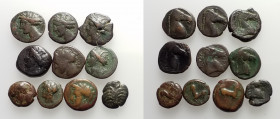 Sardinia and Sicily, lot of 10 Punic Æ coins, to be catalog. Lot sold as is, no return