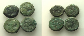 Sicily, Syracuse, lot of 4 Æ coins, to be catalog. Lot sold as is, no return