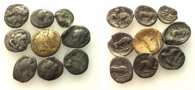 Lot of 9 Greek AR and Æ coins, to be catalog. Lot sold as is, no return