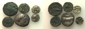 Lot of 6 Greek AR and Æ coins, to be catalog. Lot sold as is, no return