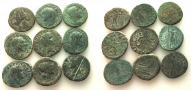 Lot of 9 Greek and Roman Imperial Æ coins, to be catalog. Lot sold as is, no return