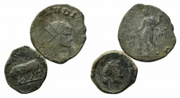 Mixed lot of 2 Æ Greek and Roman Imperial coins, including Sicily, Gela and Claudius II Antoninianus. Lot sold as is, no return