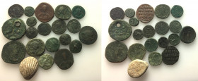 Mixed lot of 20 Æ Greek, Roman and Byzantine coins, including a Lead Shell Weight, to be catalog. Lot sold as is, no return