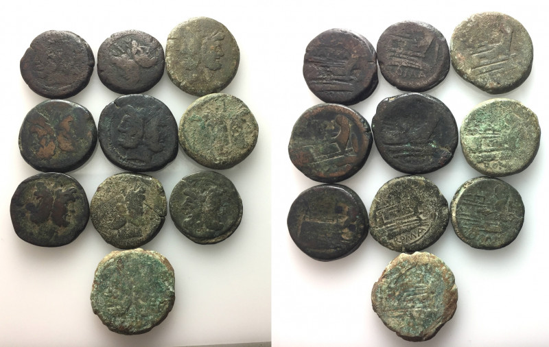 Lot of 10 Roman Republican Æ coins, to be catalog. Lot sold as is, no return