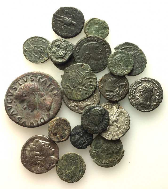 Lot of 20 Roman Imperial Æ and AR coins, to be catalog. Lot sold as is, no retur...