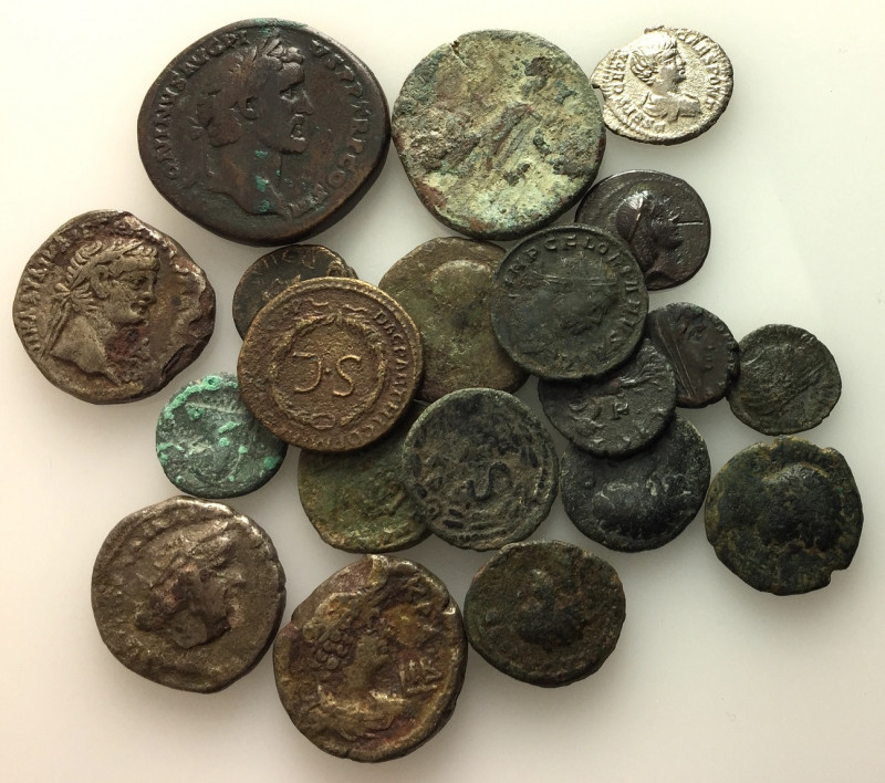 Lot of 20 Roman Provincial and Roman Imperial Æ and AR coins, to be catalog. Lot...