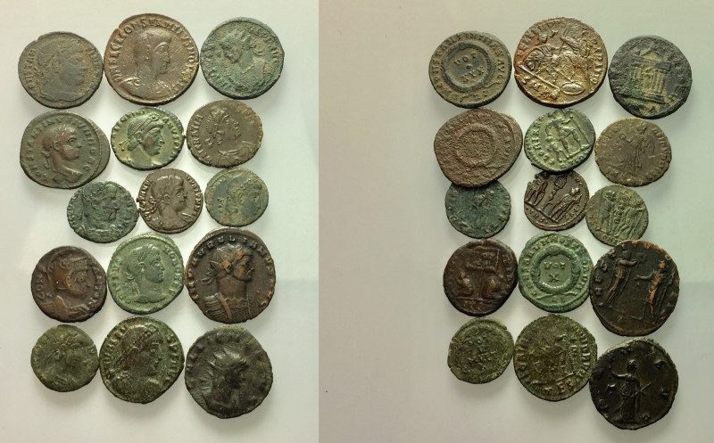 Lot of 15 Roman Imperial Æ, to be catalog. Lot sold as is, no return