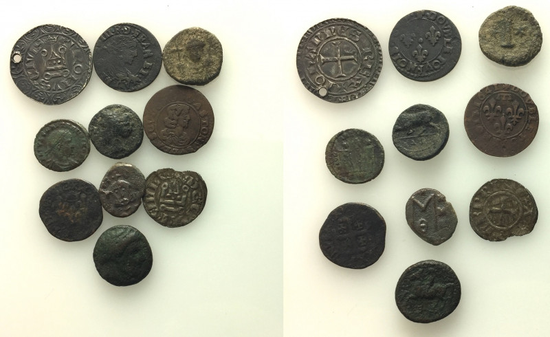 Lot of 10 Roman, Byzantine and Medieval coins, to be catalog. Lot sold as is, no...